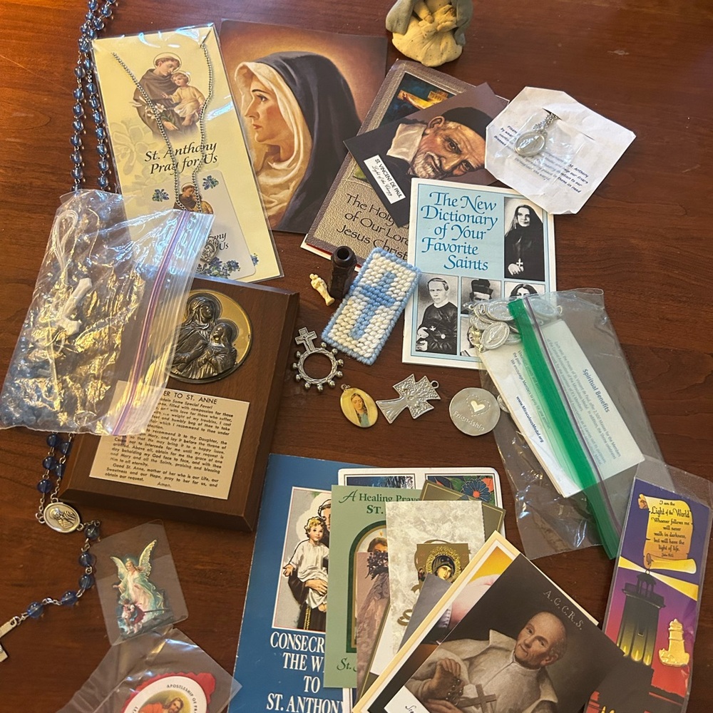 Large Lot Vintage Catholic Devotional Items